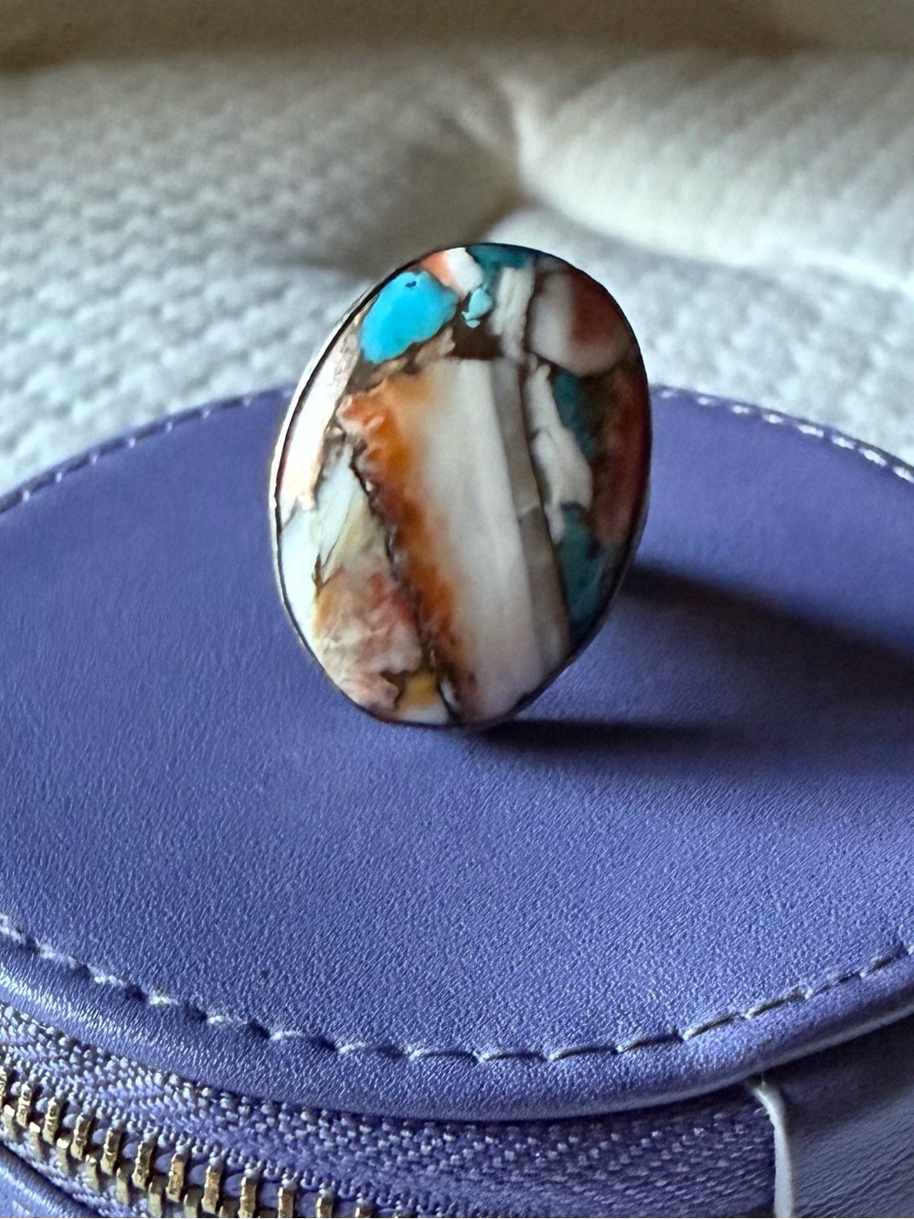 Multi-Color Turquoise and Agate Statement Ring